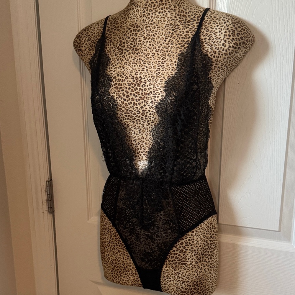 Victoria's Secret Black Lace Bodysuit